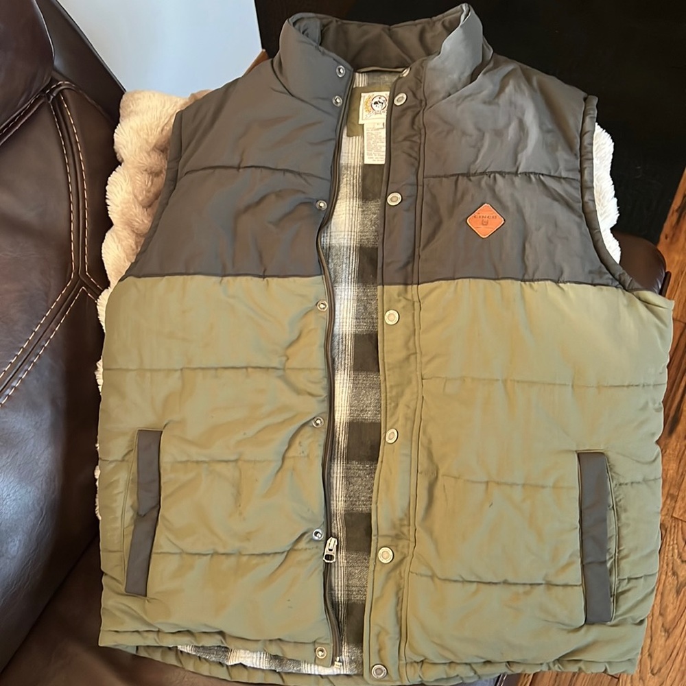 Men’s Cinch Vest, size L, Green, Excellent condition